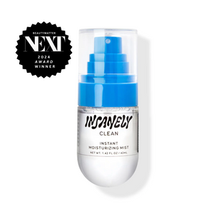 The 42mL Instant Moisturizing Mist from Insanely Clean, displayed against a white background.
