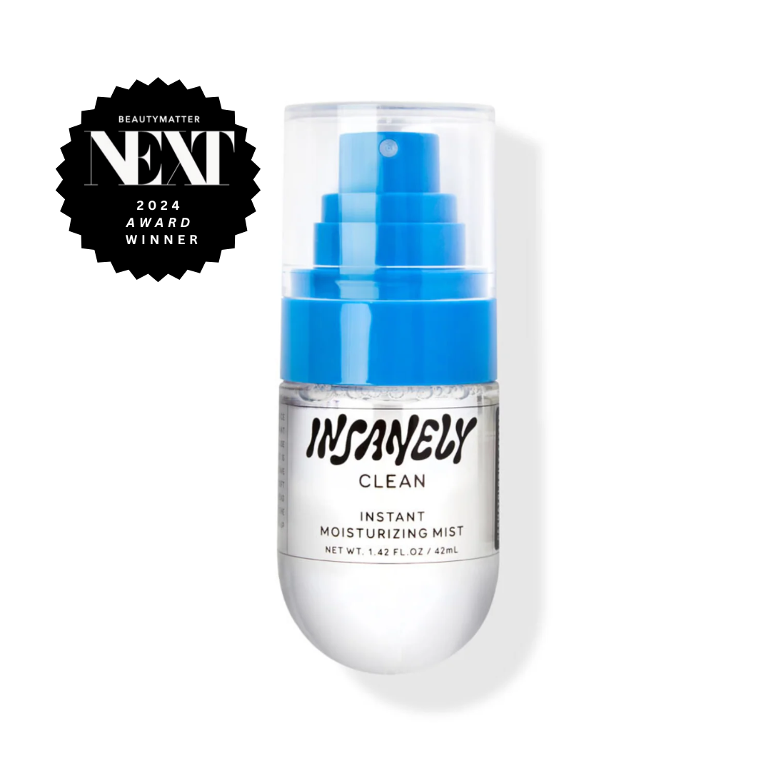 A close-up of the travel-size Instant Moisturizing Mist against a white background.