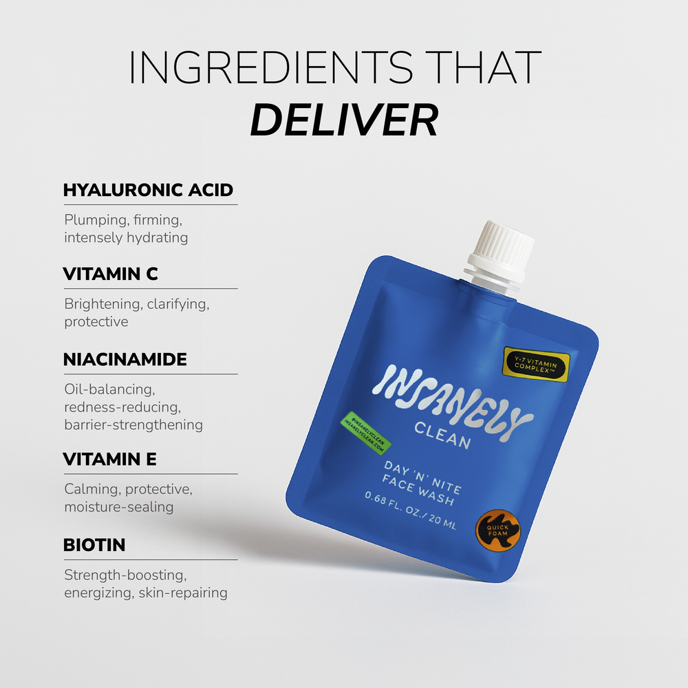 Insanely Clean Travel Size Day 'N' Nite Face Wash and Insanely Clean Travel Size Instant Moisturizing Mist 